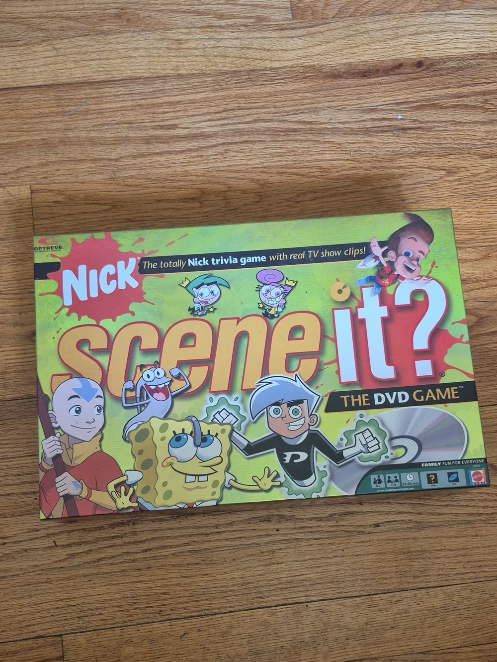 Mattel Nick Scene It? Game — Green and Yellow Box Art. Preowned Nice Condition.